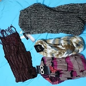 FOUR NWT scarves. 3 are infinity & 1 traditional. Earthtones.